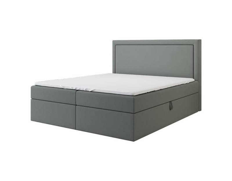 A&J MöbelLand GmbH Boxspringbett FRODI mit Bettkasten, Topper und gepolstertem Kopfteil. (Boxspringbett mit Bettkasten und gepolstertem Kopfteil. Inclusive Topper !, TOP ANGEBOT), Länge 208cm Höhe 106 cm von A&J MöbelLand GmbH