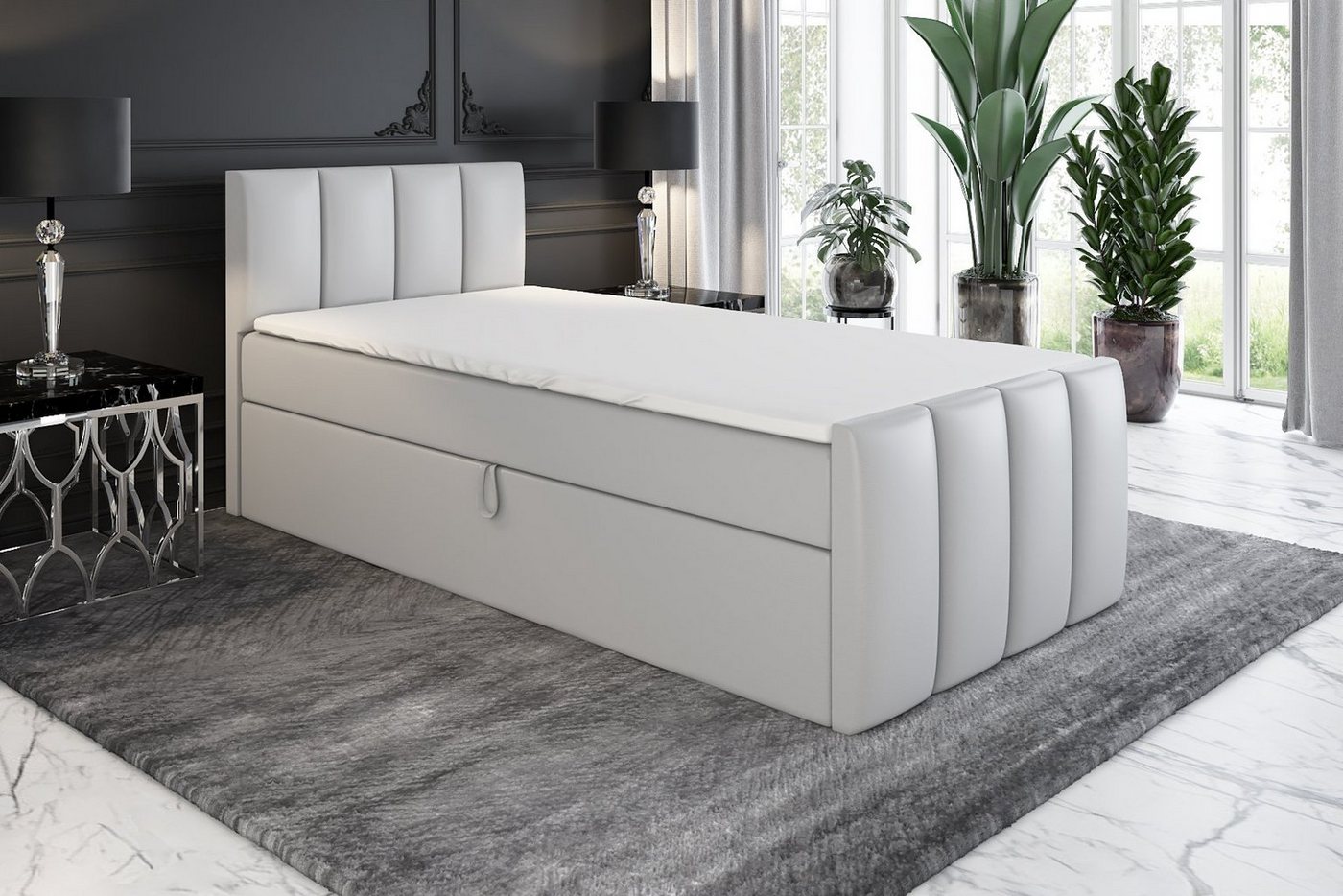 A&J MöbelLand GmbH Boxspringbett FUNI mit Bettkäste, Bonell-Matratze und Topper. von A&J MöbelLand GmbH