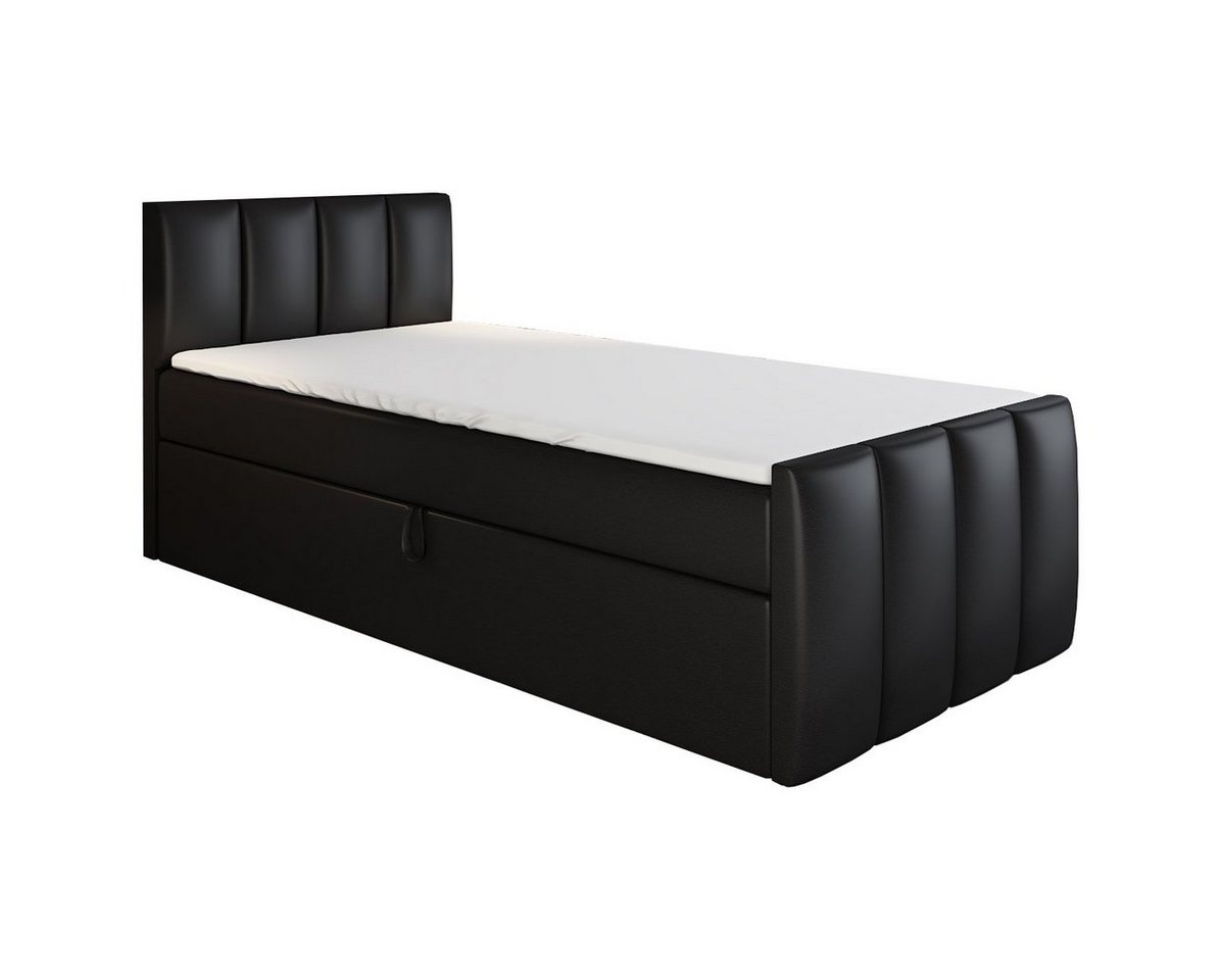A&J MöbelLand GmbH Boxspringbett Einzelbett FUNI mit Bettkasten, Topper und gepolstertem Kopfteil. (Boxspringbett mit Bettkasten und gepolstertem Kopfteil. Inclusive Topper !, TOP ANGEBOT), Länge 216 cm Höhe 106 cm A&J MöbelLand GmbH Boxspringbett Einzelbett FUNI mit Bettkasten, Topper und gepolstertem Kopfteil. (Boxspringbett mit Bettkasten und gepolstertem Kopfteil. Inclusive Topper !, TOP ANGEBOT), Länge 216 cm Höhe 106 cm von A&J MöbelLand GmbH