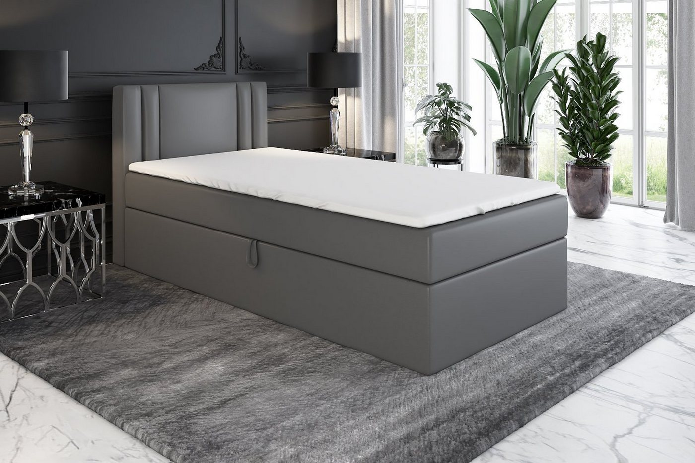 A&J MöbelLand GmbH Boxspringbett GAMAL mit Bettkäste, Bonell-Matratze und Topper. von A&J MöbelLand GmbH