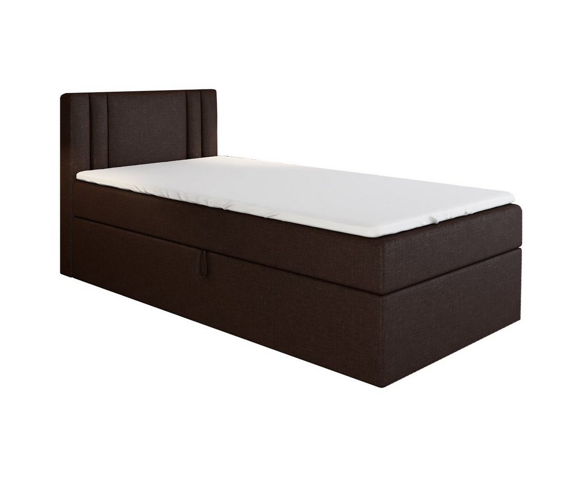 A&J MöbelLand GmbH Boxspringbett Einzelbett GAMAL mit Bettkasten, Topper und gepolstertem Kopfteil. (Boxspringbett mit Bettkasten und gepolstertem Kopfteil.Inclusive Topper !, TOP ANGEBOT), Länge 208 cm Höhe 106 cm A&J MöbelLand GmbH Boxspringbett Einzelbett GAMAL mit Bettkasten, Topper und gepolstertem Kopfteil. (Boxspringbett mit Bettkasten und gepolstertem Kopfteil.Inclusive Topper !, TOP ANGEBOT), Länge 208 cm Höhe 106 cm von A&J MöbelLand GmbH