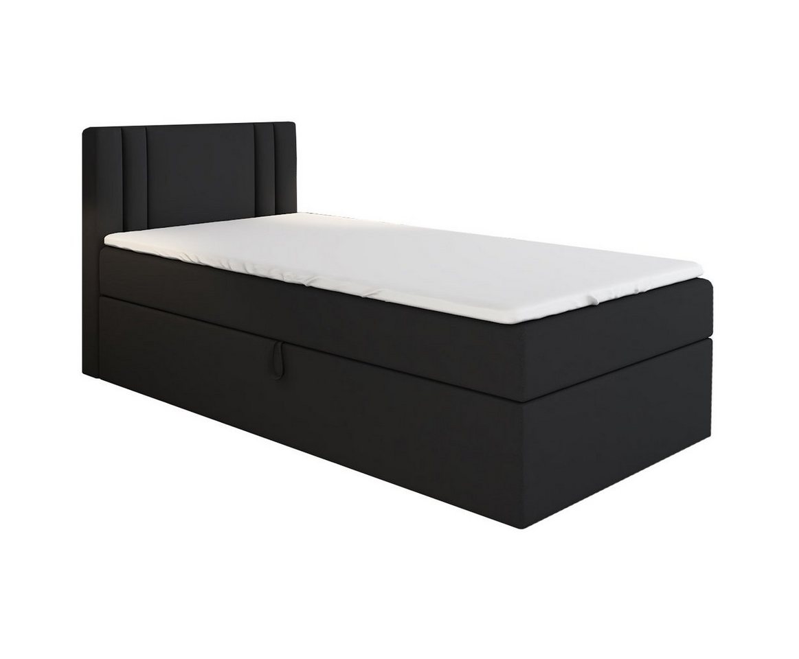 A&J MöbelLand GmbH Boxspringbett Einzelbett GAMAL mit Bettkasten, Topper und gepolstertem Kopfteil. (Boxspringbett mit Bettkasten und gepolstertem Kopfteil.Inclusive Topper !, TOP ANGEBOT), Länge 208 cm Höhe 106 cm A&J MöbelLand GmbH Boxspringbett Einzelbett GAMAL mit Bettkasten, Topper und gepolstertem Kopfteil. (Boxspringbett mit Bettkasten und gepolstertem Kopfteil.Inclusive Topper !, TOP ANGEBOT), Länge 208 cm Höhe 106 cm von A&J MöbelLand GmbH