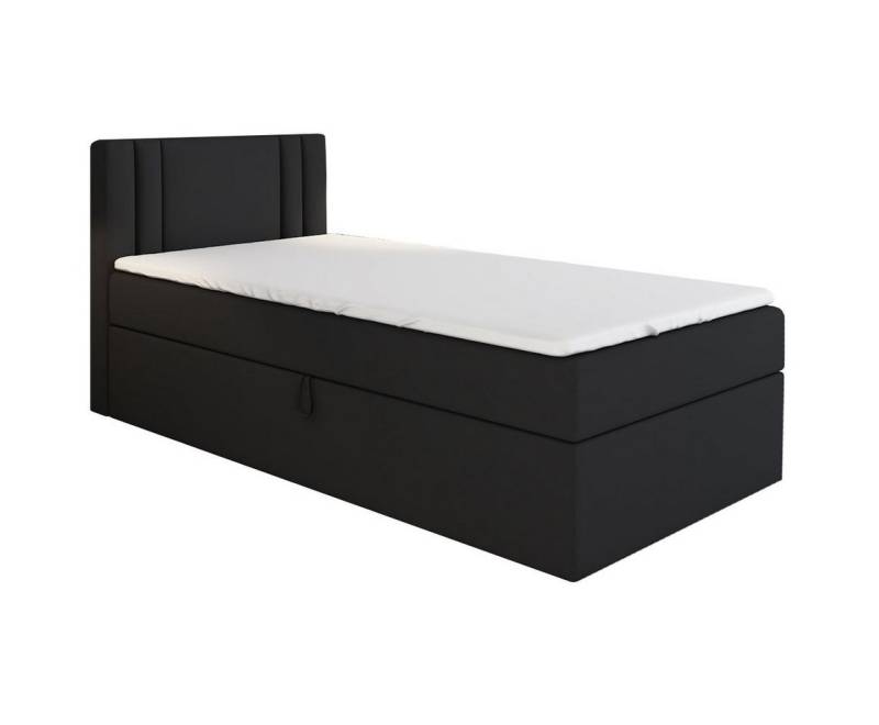 A&J MöbelLand GmbH Boxspringbett Einzelbett GAMAL mit Bettkasten, Topper und gepolstertem Kopfteil. (Boxspringbett mit Bettkasten und gepolstertem Kopfteil.Inclusive Topper !, TOP ANGEBOT), Länge 208 cm Höhe 106 cm von A&J MöbelLand GmbH