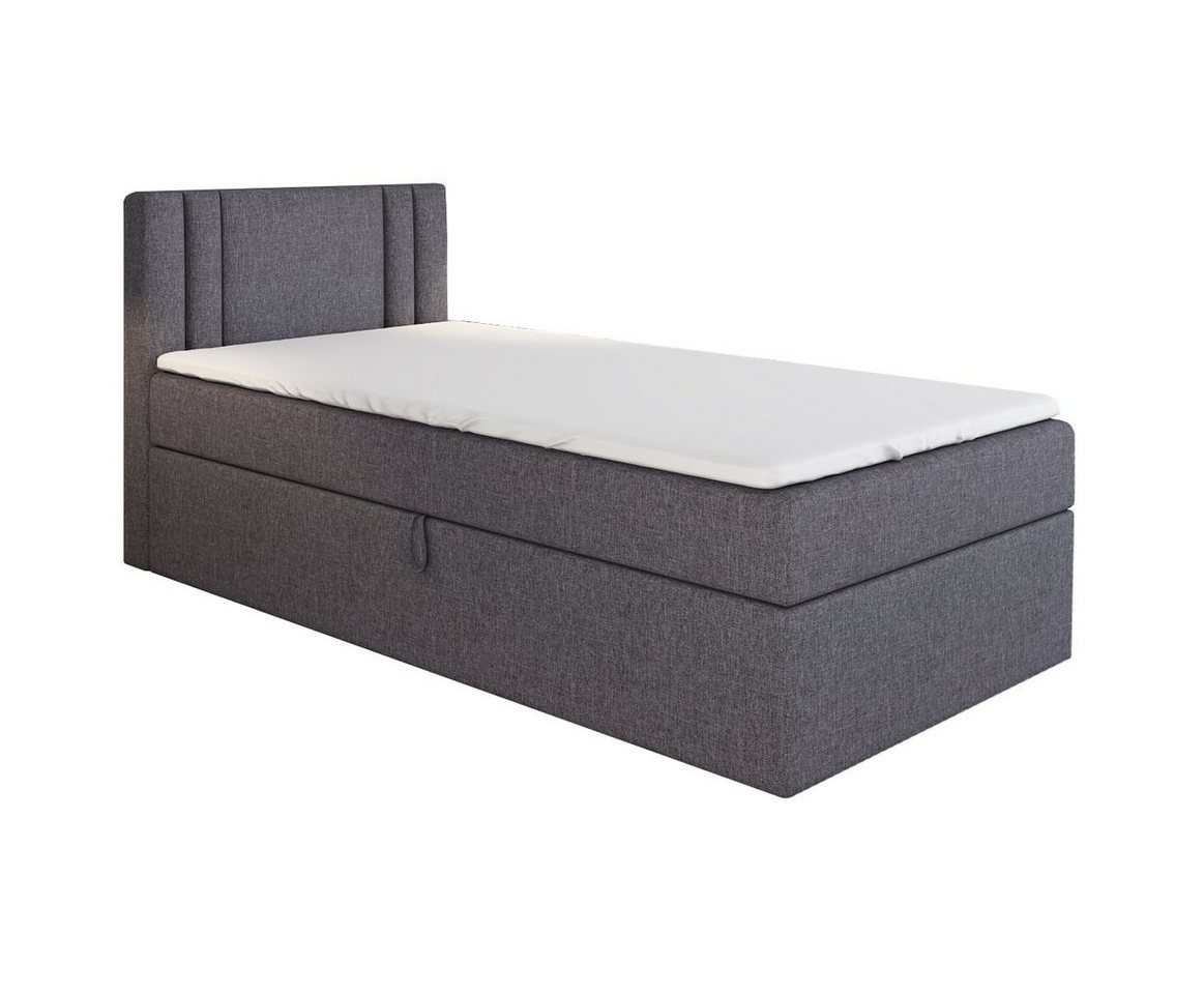 A&J MöbelLand GmbH Boxspringbett Einzelbett GAMAL mit Bettkasten, Topper und gepolstertem Kopfteil. (Boxspringbett mit Bettkasten und gepolstertem Kopfteil.Inclusive Topper !, TOP ANGEBOT), Länge 208 cm Höhe 106 cm A&J MöbelLand GmbH Boxspringbett Einzelbett GAMAL mit Bettkasten, Topper und gepolstertem Kopfteil. (Boxspringbett mit Bettkasten und gepolstertem Kopfteil.Inclusive Topper !, TOP ANGEBOT), Länge 208 cm Höhe 106 cm von A&J MöbelLand GmbH