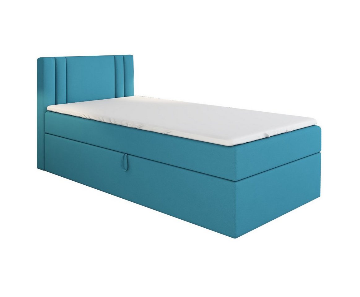 A&J MöbelLand GmbH Boxspringbett Einzelbett GAMAL mit Bettkasten, Topper und gepolstertem Kopfteil. (Boxspringbett mit Bettkasten und gepolstertem Kopfteil.Inclusive Topper !, TOP ANGEBOT), Länge 208 cm Höhe 106 cm A&J MöbelLand GmbH Boxspringbett Einzelbett GAMAL mit Bettkasten, Topper und gepolstertem Kopfteil. (Boxspringbett mit Bettkasten und gepolstertem Kopfteil.Inclusive Topper !, TOP ANGEBOT), Länge 208 cm Höhe 106 cm von A&J MöbelLand GmbH