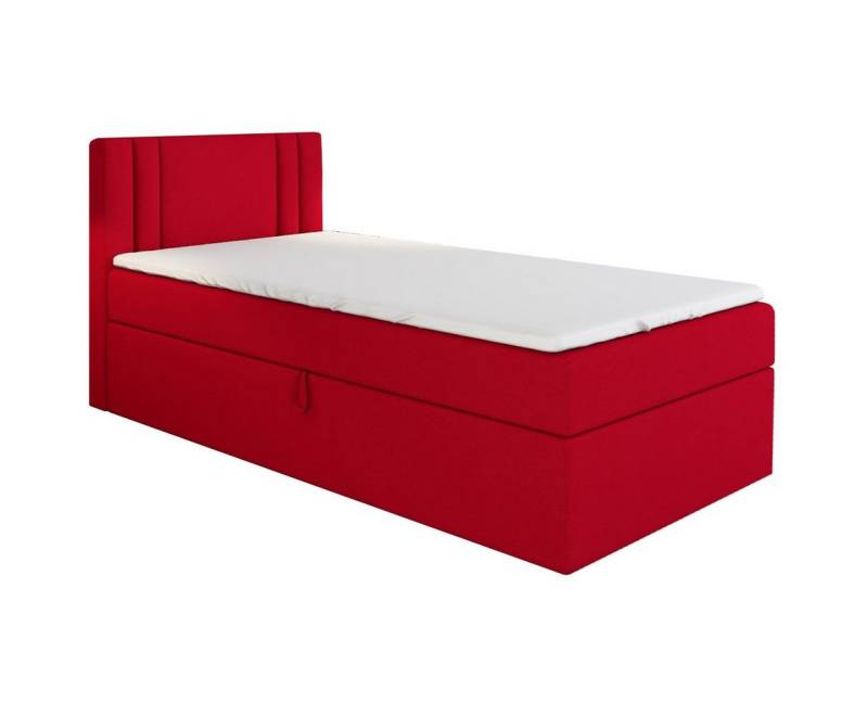 A&J MöbelLand GmbH Boxspringbett Einzelbett GAMAL mit Bettkasten, Topper und gepolstertem Kopfteil. (Boxspringbett mit Bettkasten und gepolstertem Kopfteil.Inclusive Topper !, TOP ANGEBOT), Länge 208 cm Höhe 106 cm von A&J MöbelLand GmbH