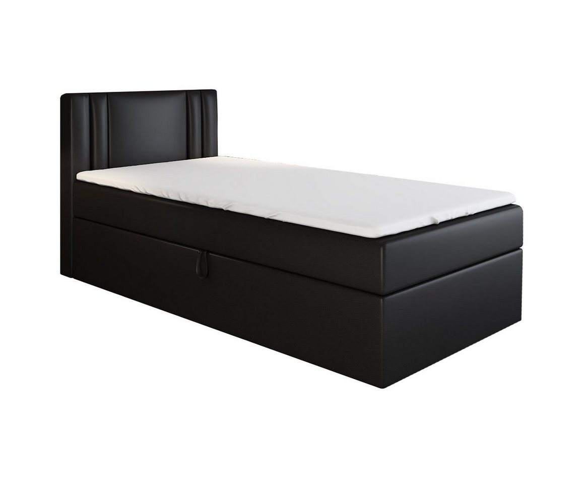 A&J MöbelLand GmbH Boxspringbett Einzelbett GAMAL mit Bettkasten, Topper und gepolstertem Kopfteil. (Boxspringbett mit Bettkasten und gepolstertem Kopfteil.Inclusive Topper !, TOP ANGEBOT), Länge 208 cm Höhe 106 cm A&J MöbelLand GmbH Boxspringbett Einzelbett GAMAL mit Bettkasten, Topper und gepolstertem Kopfteil. (Boxspringbett mit Bettkasten und gepolstertem Kopfteil.Inclusive Topper !, TOP ANGEBOT), Länge 208 cm Höhe 106 cm von A&J MöbelLand GmbH