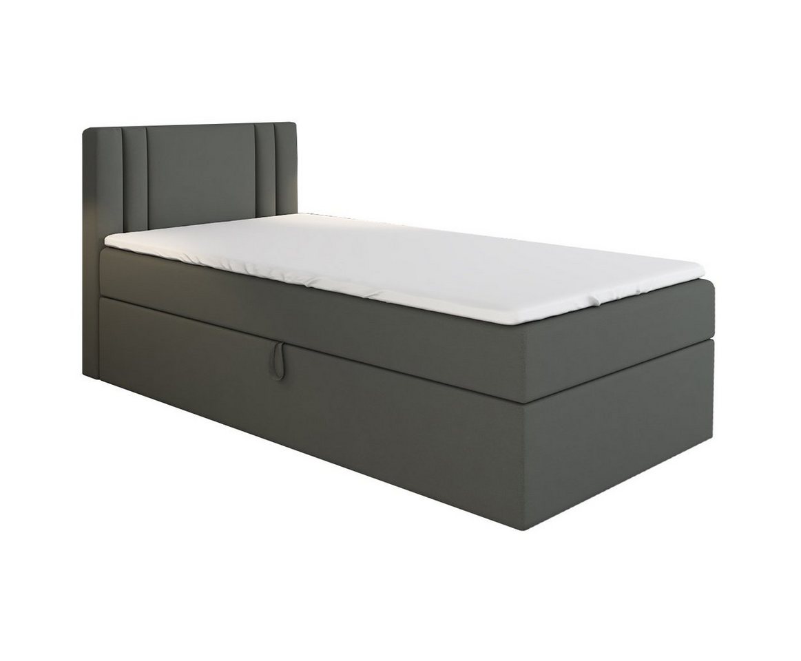 A&J MöbelLand GmbH Boxspringbett Einzelbett GAMAL mit Bettkasten, Topper und gepolstertem Kopfteil. (Boxspringbett mit Bettkasten und gepolstertem Kopfteil.Inclusive Topper !, TOP ANGEBOT), Länge 208 cm Höhe 106 cm A&J MöbelLand GmbH Boxspringbett Einzelbett GAMAL mit Bettkasten, Topper und gepolstertem Kopfteil. (Boxspringbett mit Bettkasten und gepolstertem Kopfteil.Inclusive Topper !, TOP ANGEBOT), Länge 208 cm Höhe 106 cm von A&J MöbelLand GmbH