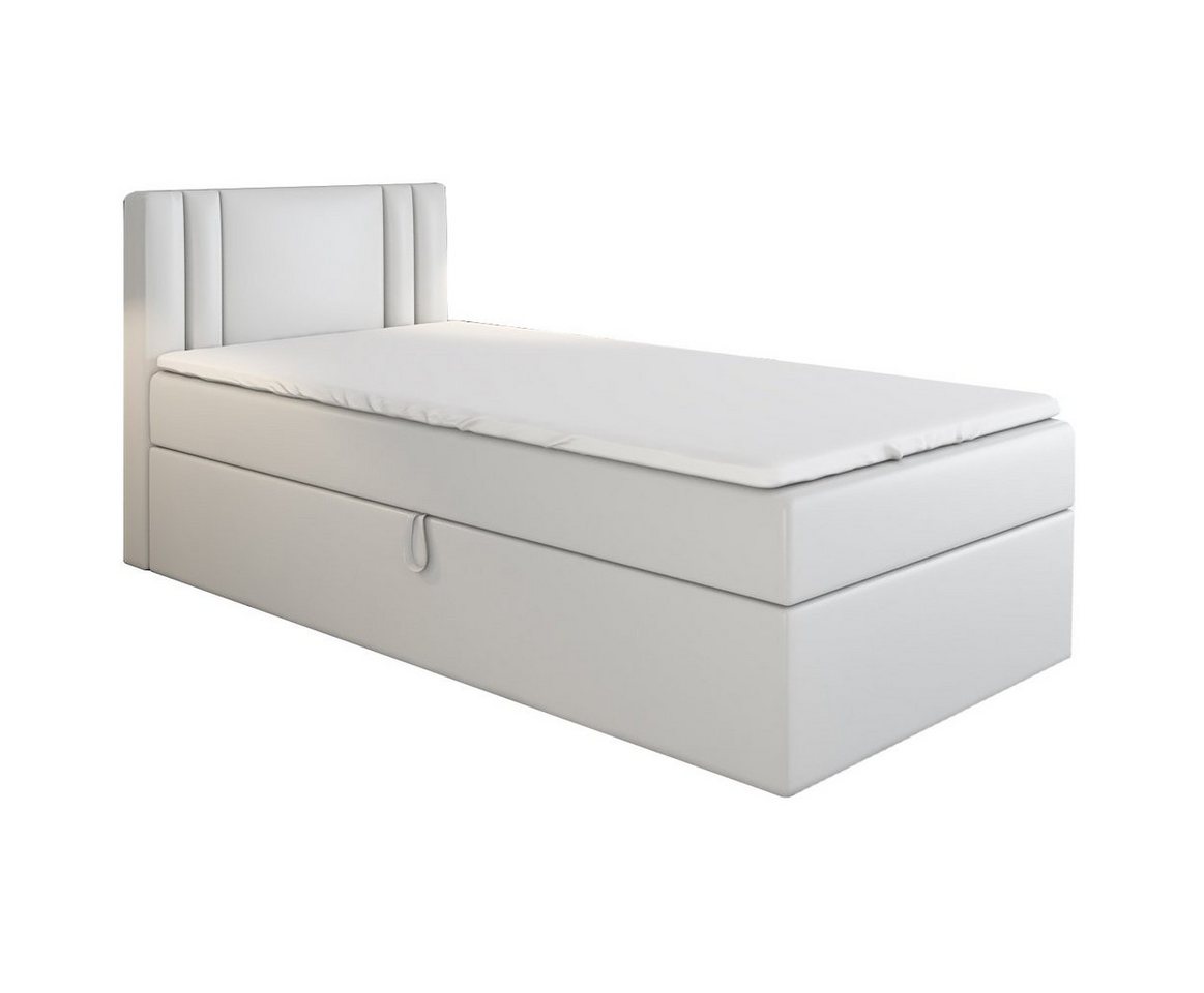 A&J MöbelLand GmbH Boxspringbett Einzelbett GAMAL mit Bettkasten, Topper und gepolstertem Kopfteil. (Boxspringbett mit Bettkasten und gepolstertem Kopfteil.Inclusive Topper !, TOP ANGEBOT), Länge 208 cm Höhe 106 cm A&J MöbelLand GmbH Boxspringbett Einzelbett GAMAL mit Bettkasten, Topper und gepolstertem Kopfteil. (Boxspringbett mit Bettkasten und gepolstertem Kopfteil.Inclusive Topper !, TOP ANGEBOT), Länge 208 cm Höhe 106 cm von A&J MöbelLand GmbH