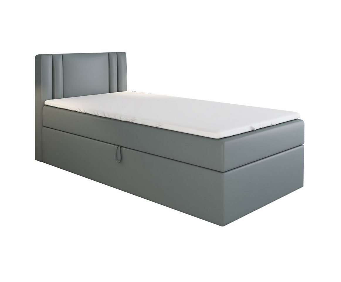 A&J MöbelLand GmbH Boxspringbett Einzelbett GAMAL mit Bettkasten, Topper und gepolstertem Kopfteil. (Boxspringbett mit Bettkasten und gepolstertem Kopfteil.Inclusive Topper !, TOP ANGEBOT), Länge 208 cm Höhe 106 cm A&J MöbelLand GmbH Boxspringbett Einzelbett GAMAL mit Bettkasten, Topper und gepolstertem Kopfteil. (Boxspringbett mit Bettkasten und gepolstertem Kopfteil.Inclusive Topper !, TOP ANGEBOT), Länge 208 cm Höhe 106 cm von A&J MöbelLand GmbH