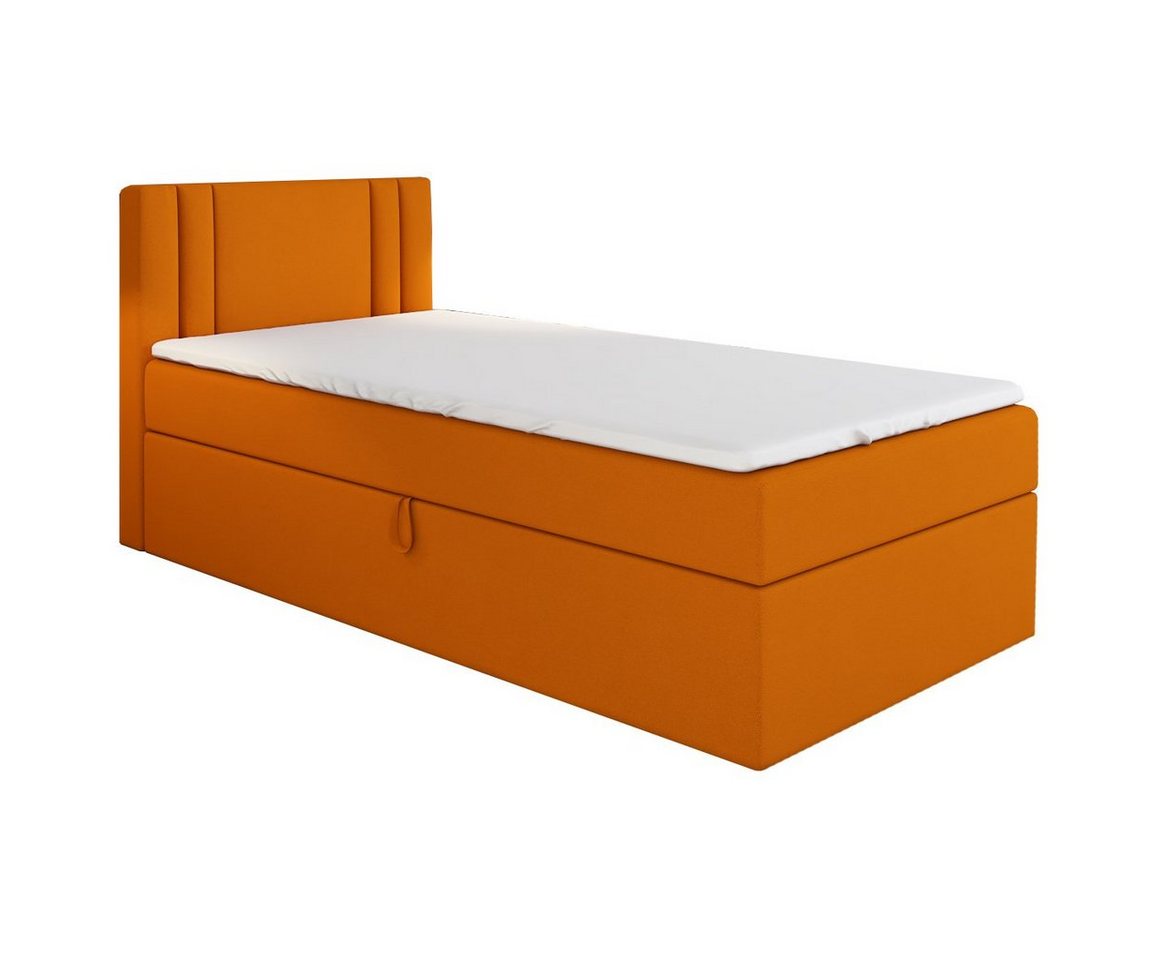 A&J MöbelLand GmbH Boxspringbett Einzelbett GAMAL mit Bettkasten, Topper und gepolstertem Kopfteil. (Boxspringbett mit Bettkasten und gepolstertem Kopfteil.Inclusive Topper !, TOP ANGEBOT), Länge 208 cm Höhe 106 cm A&J MöbelLand GmbH Boxspringbett Einzelbett GAMAL mit Bettkasten, Topper und gepolstertem Kopfteil. (Boxspringbett mit Bettkasten und gepolstertem Kopfteil.Inclusive Topper !, TOP ANGEBOT), Länge 208 cm Höhe 106 cm von A&J MöbelLand GmbH