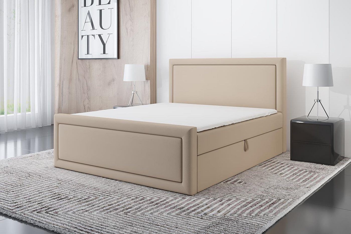 A&J MöbelLand GmbH Boxspringbett GERI mit 2 Bettkästen und Topper. von A&J MöbelLand GmbH