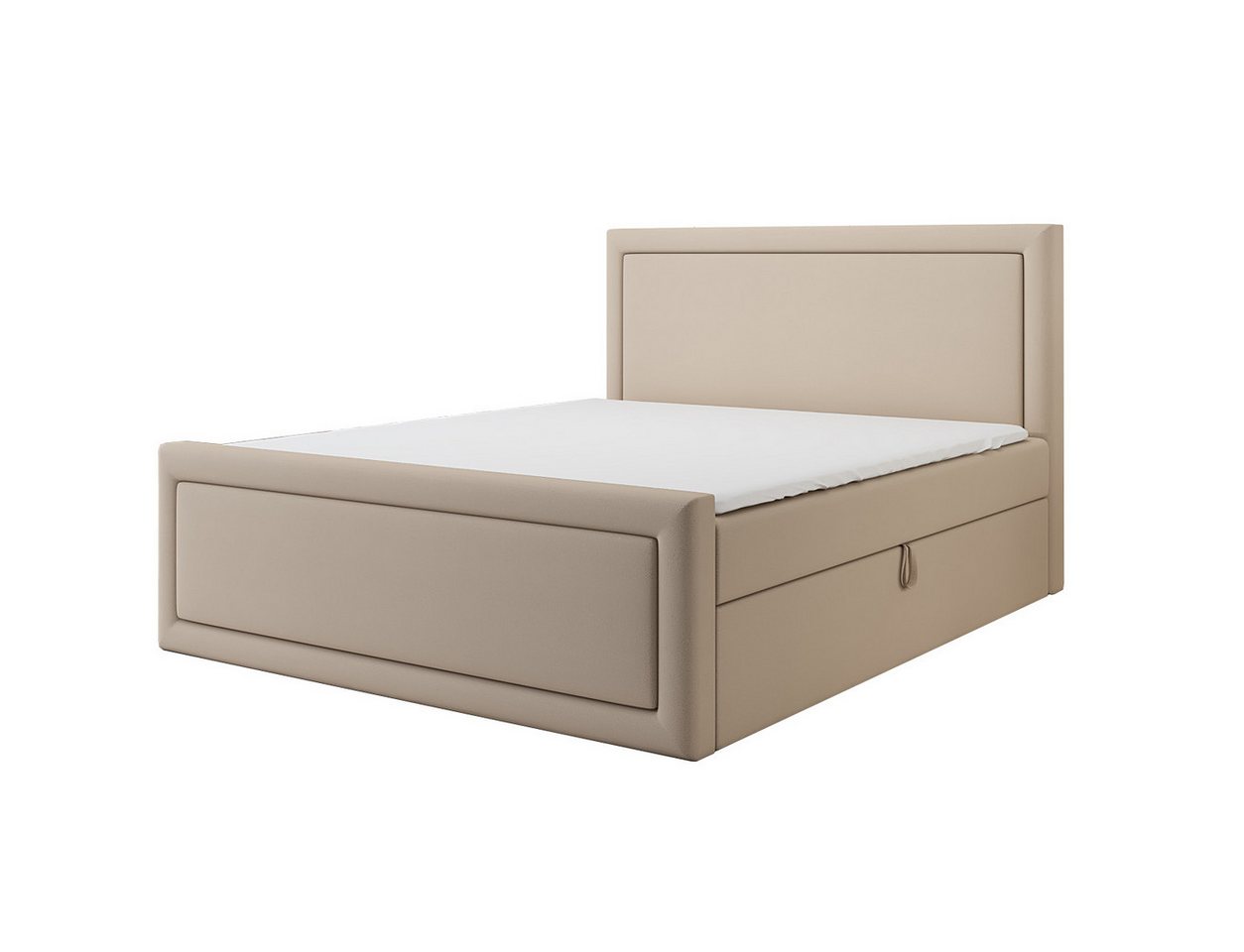 A&J MöbelLand GmbH Boxspringbett GERI mit Bettkasten, Topper und gepolstertem Kopfteil. (Boxspringbett mit Bettkasten und gepolstertem Kopfteil. Inclusiv Topper !, TOP ANGEBOT), Länge 216 cm Höhe 106 cm von A&J MöbelLand GmbH
