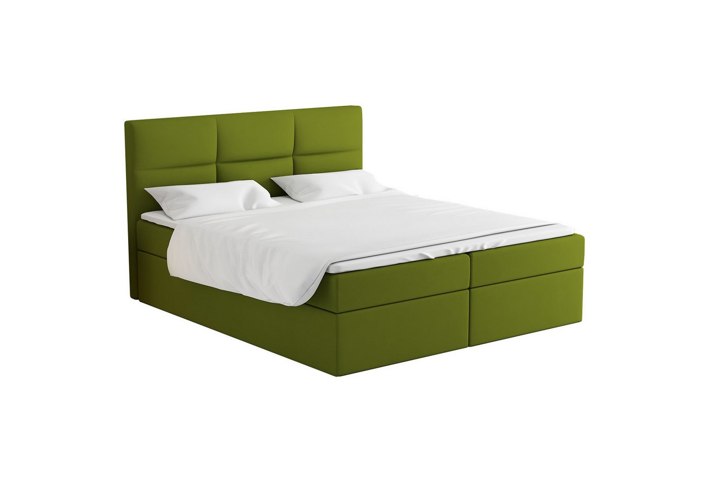 A&J MöbelLand GmbH Boxspringbett GRIM mit Bettkasten, Topper und gepolstertem Kopfteil. (Boxspringbett mit Bettkasten und gepolstertem Kopfteil. Inclusive Topper!, TOP ANGEBOT), Länge 208cm Höhe 106 cm von A&J MöbelLand GmbH