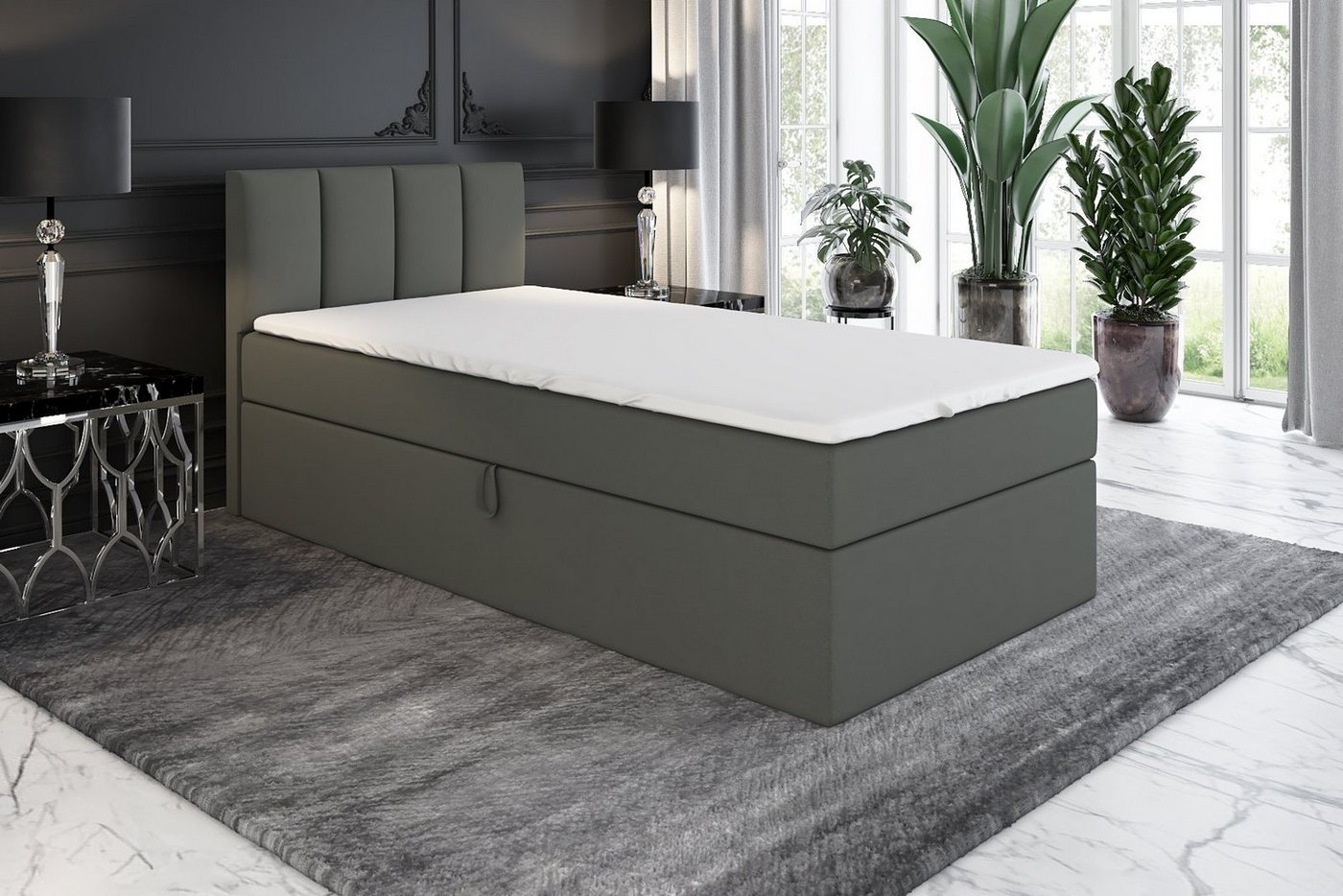 A&J MöbelLand GmbH Boxspringbett GUNNAR mit Bettkäste, Bonell-Matratze und Topper. von A&J MöbelLand GmbH