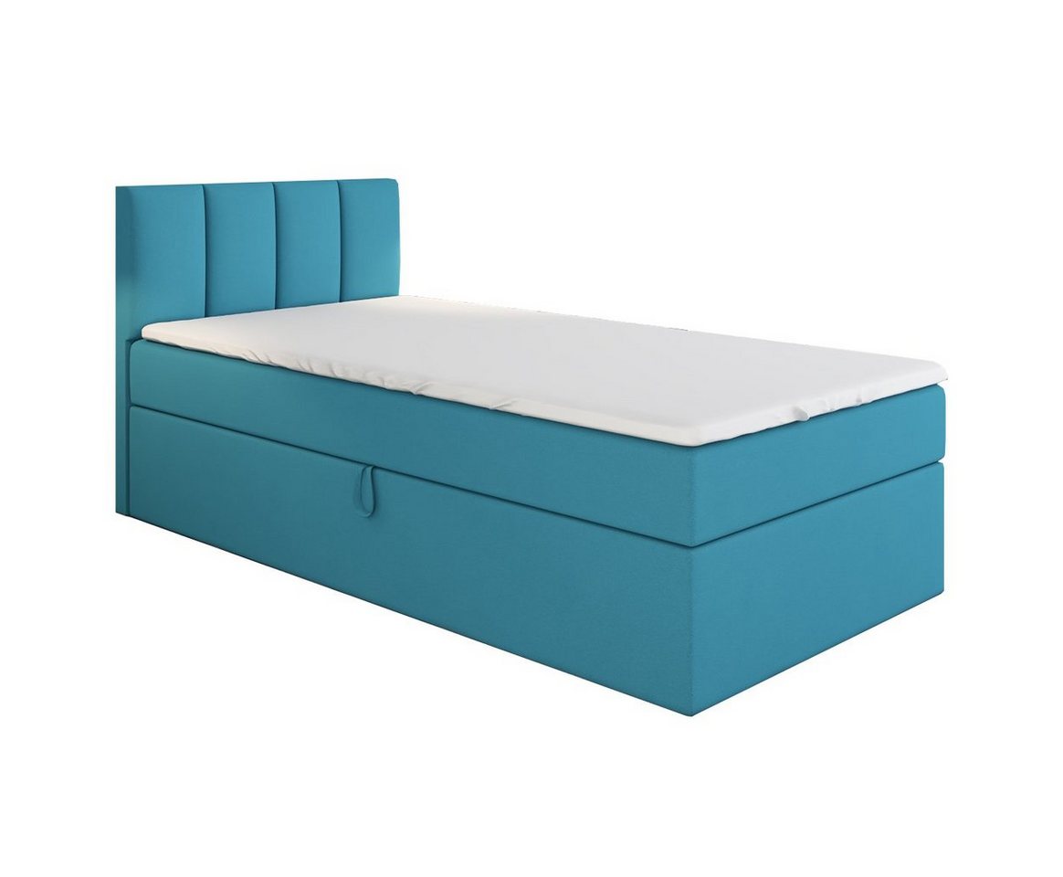 A&J MöbelLand GmbH Boxspringbett Einzelbett Gunnar mit Bettkasten, Topper und gepolstertem Kopfteil. (Boxspringbett mit Bettkasten und gepolstertem Kopfteil. Inclusive Topper !, TOP ANGEBOT), Länge 208 cm Höhe 106 cm A&J MöbelLand GmbH Boxspringbett Einzelbett Gunnar mit Bettkasten, Topper und gepolstertem Kopfteil. (Boxspringbett mit Bettkasten und gepolstertem Kopfteil. Inclusive Topper !, TOP ANGEBOT), Länge 208 cm Höhe 106 cm von A&J MöbelLand GmbH