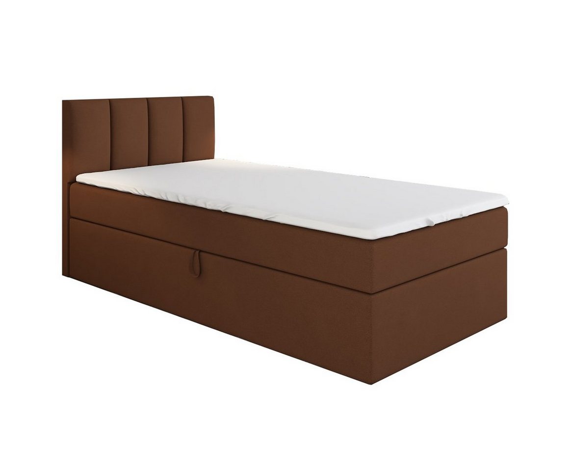 A&J MöbelLand GmbH Boxspringbett Einzelbett Gunnar mit Bettkasten, Topper und gepolstertem Kopfteil. (Boxspringbett mit Bettkasten und gepolstertem Kopfteil. Inclusive Topper !, TOP ANGEBOT), Länge 208 cm Höhe 106 cm A&J MöbelLand GmbH Boxspringbett Einzelbett Gunnar mit Bettkasten, Topper und gepolstertem Kopfteil. (Boxspringbett mit Bettkasten und gepolstertem Kopfteil. Inclusive Topper !, TOP ANGEBOT), Länge 208 cm Höhe 106 cm von A&J MöbelLand GmbH