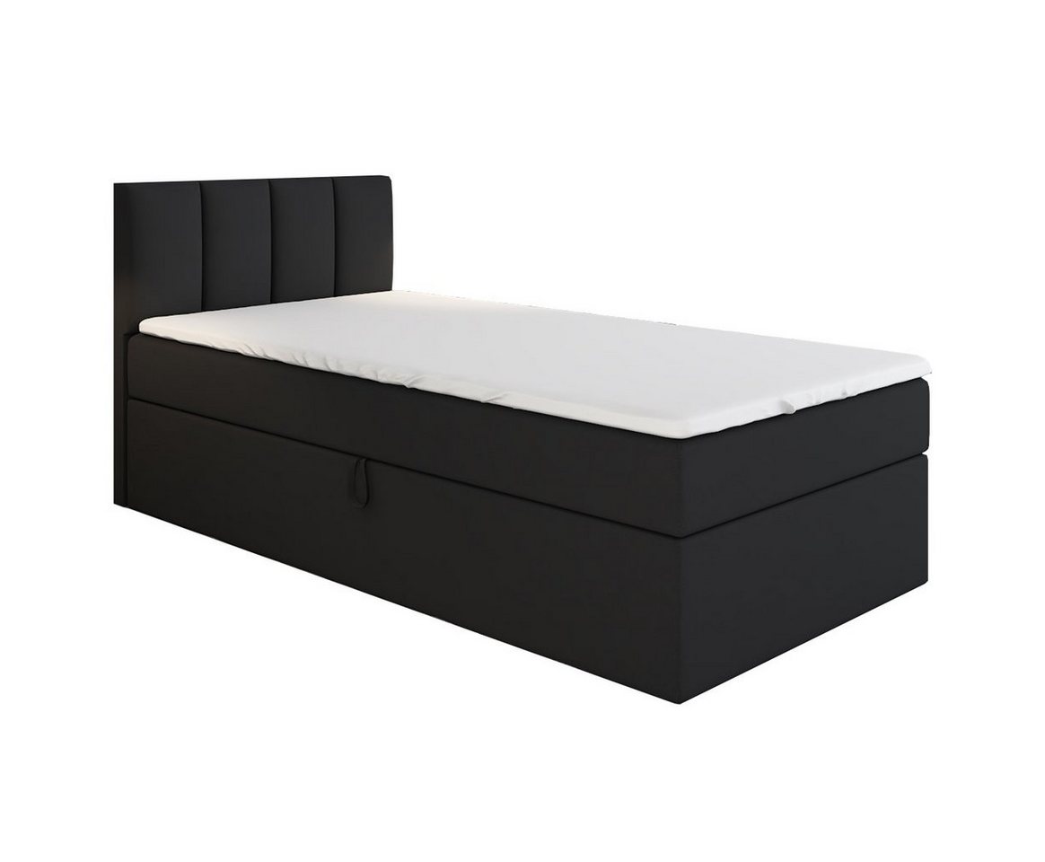 A&J MöbelLand GmbH Boxspringbett Einzelbett Gunnar mit Bettkasten, Topper und gepolstertem Kopfteil. (Boxspringbett mit Bettkasten und gepolstertem Kopfteil. Inclusive Topper !, TOP ANGEBOT), Länge 208 cm Höhe 106 cm A&J MöbelLand GmbH Boxspringbett Einzelbett Gunnar mit Bettkasten, Topper und gepolstertem Kopfteil. (Boxspringbett mit Bettkasten und gepolstertem Kopfteil. Inclusive Topper !, TOP ANGEBOT), Länge 208 cm Höhe 106 cm von A&J MöbelLand GmbH