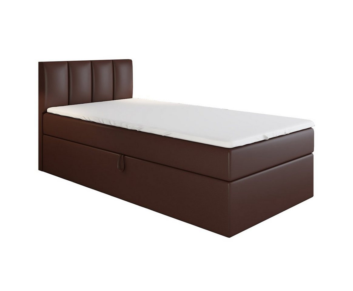 A&J MöbelLand GmbH Boxspringbett Einzelbett Gunnar mit Bettkasten, Topper und gepolstertem Kopfteil. (Boxspringbett mit Bettkasten und gepolstertem Kopfteil. Inclusive Topper !, TOP ANGEBOT), Länge 208 cm Höhe 106 cm A&J MöbelLand GmbH Boxspringbett Einzelbett Gunnar mit Bettkasten, Topper und gepolstertem Kopfteil. (Boxspringbett mit Bettkasten und gepolstertem Kopfteil. Inclusive Topper !, TOP ANGEBOT), Länge 208 cm Höhe 106 cm von A&J MöbelLand GmbH