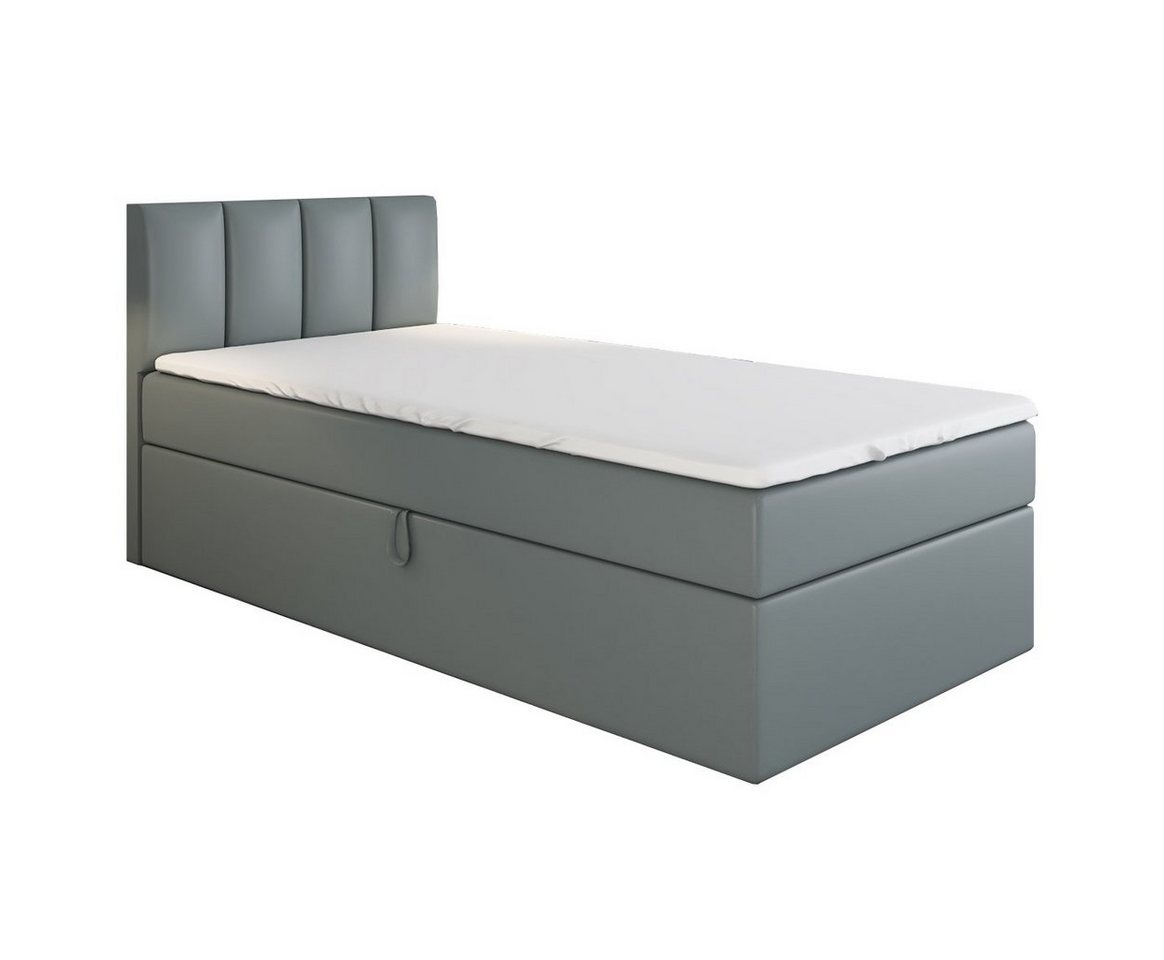 A&J MöbelLand GmbH Boxspringbett Einzelbett Gunnar mit Bettkasten, Topper und gepolstertem Kopfteil. (Boxspringbett mit Bettkasten und gepolstertem Kopfteil. Inclusive Topper !, TOP ANGEBOT), Länge 208 cm Höhe 106 cm A&J MöbelLand GmbH Boxspringbett Einzelbett Gunnar mit Bettkasten, Topper und gepolstertem Kopfteil. (Boxspringbett mit Bettkasten und gepolstertem Kopfteil. Inclusive Topper !, TOP ANGEBOT), Länge 208 cm Höhe 106 cm von A&J MöbelLand GmbH