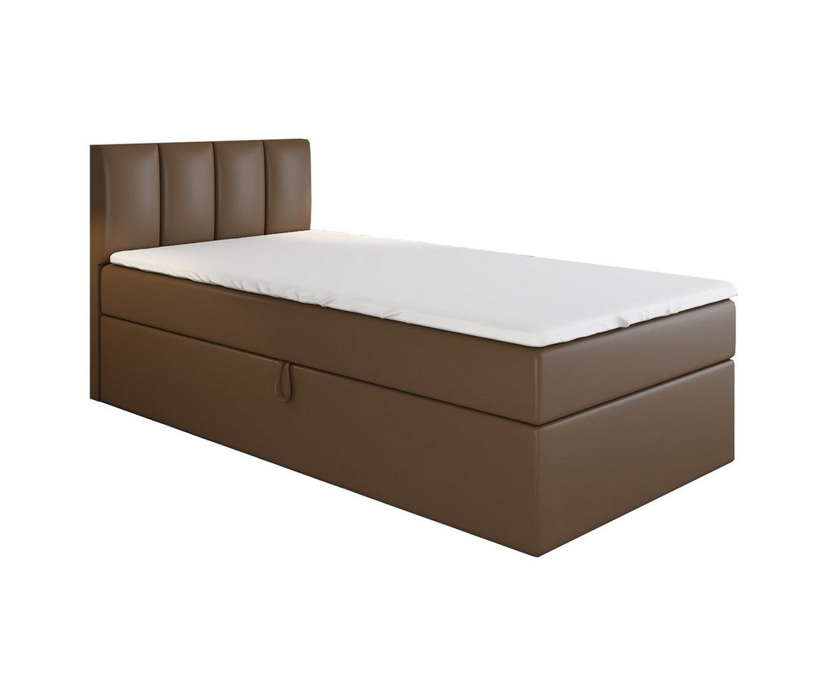 A&J MöbelLand GmbH Boxspringbett Einzelbett Gunnar mit Bettkasten, Topper und gepolstertem Kopfteil. (Boxspringbett mit Bettkasten und gepolstertem Kopfteil. Inclusive Topper !, TOP ANGEBOT), Länge 208 cm Höhe 106 cm A&J MöbelLand GmbH Boxspringbett Einzelbett Gunnar mit Bettkasten, Topper und gepolstertem Kopfteil. (Boxspringbett mit Bettkasten und gepolstertem Kopfteil. Inclusive Topper !, TOP ANGEBOT), Länge 208 cm Höhe 106 cm von A&J MöbelLand GmbH
