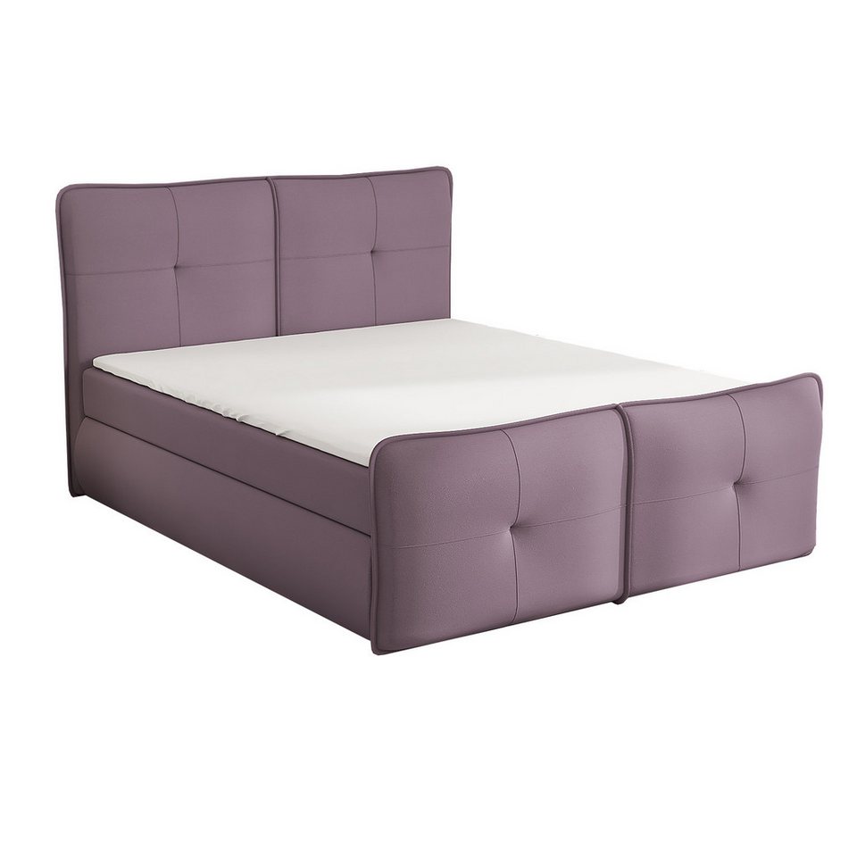 A&J MöbelLand GmbH Boxspringbett HALL mit 2 Bettkästen, Bonell-Matratze und Topper. (Boxspringbett mit Bettkasten und gepolstertem Kopfteil. Inclusive Topper !, TOP ANGEBOT), Länge 216 cm Höhe 106 cm von A&J MöbelLand GmbH