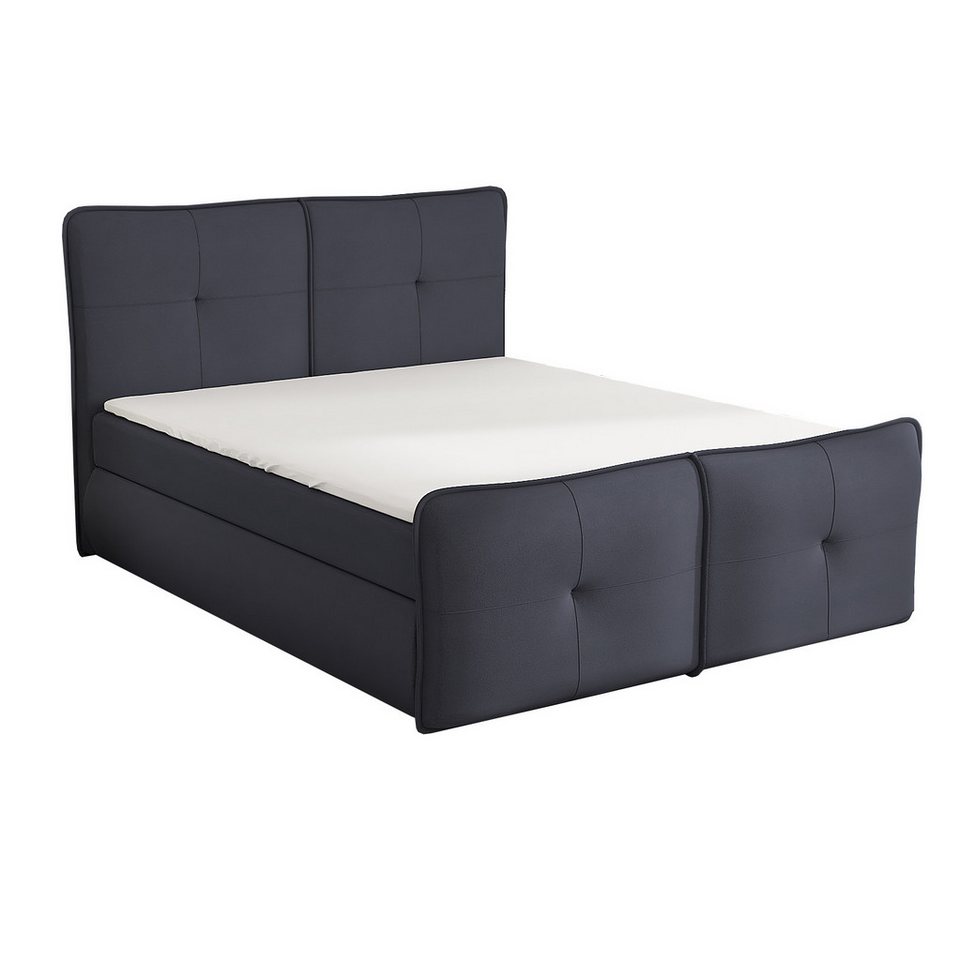 A&J MöbelLand GmbH Boxspringbett HALL mit 2 Bettkästen, Bonell-Matratze und Topper. (Boxspringbett mit Bettkasten und gepolstertem Kopfteil. Inclusive Topper !, TOP ANGEBOT), Länge 216 cm Höhe 106 cm von A&J MöbelLand GmbH
