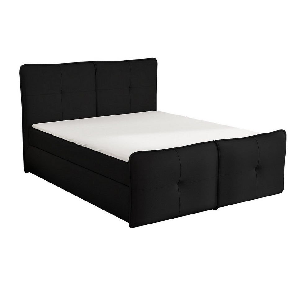 A&J MöbelLand GmbH Boxspringbett HALL mit 2 Bettkästen, Bonell-Matratze und Topper. (Boxspringbett mit Bettkasten und gepolstertem Kopfteil. Inclusive Topper !, TOP ANGEBOT), Länge 216 cm Höhe 106 cm von A&J MöbelLand GmbH