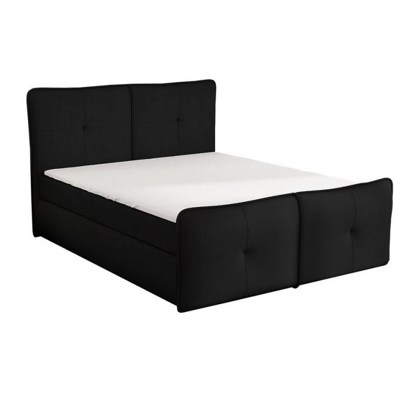 A&J MöbelLand GmbH Boxspringbett HALL mit 2 Bettkästen, Bonell-Matratze und Topper. (Boxspringbett mit Bettkasten und gepolstertem Kopfteil. Inclusive Topper !, TOP ANGEBOT), Länge 216 cm Höhe 106 cm von A&J MöbelLand GmbH