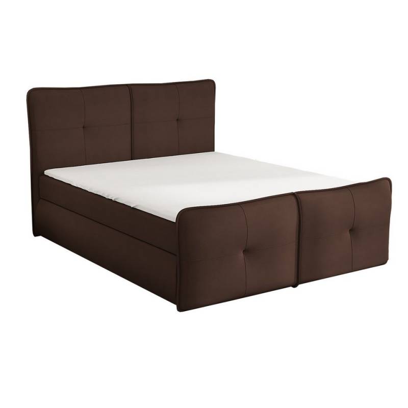 A&J MöbelLand GmbH Boxspringbett HALL mit 2 Bettkästen, Bonell-Matratze und Topper. (Boxspringbett mit Bettkasten und gepolstertem Kopfteil. Inclusive Topper !, TOP ANGEBOT), Länge 216 cm Höhe 106 cm von A&J MöbelLand GmbH