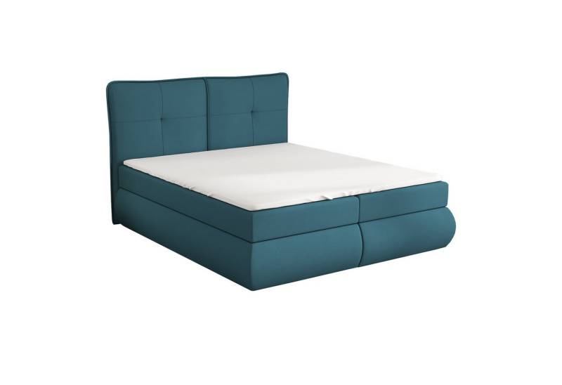 A&J MöbelLand GmbH Boxspringbett HEDIN mit Bettkasten, Topper und gepolstertem Kopfteil. (Boxspringbett mit Bettkasten und gepolstertem Kopfteil. Inclusive Topper !, TOP ANGEBOT), Länge 208cm Höhe 106 cm von A&J MöbelLand GmbH