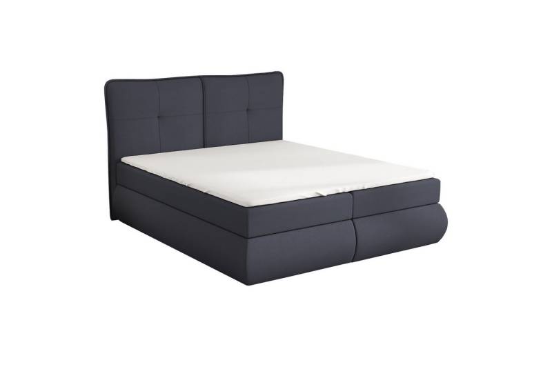 A&J MöbelLand GmbH Boxspringbett HEDIN mit Bettkasten, Topper und gepolstertem Kopfteil. (Boxspringbett mit Bettkasten und gepolstertem Kopfteil. Inclusive Topper !, TOP ANGEBOT), Länge 208cm Höhe 106 cm von A&J MöbelLand GmbH