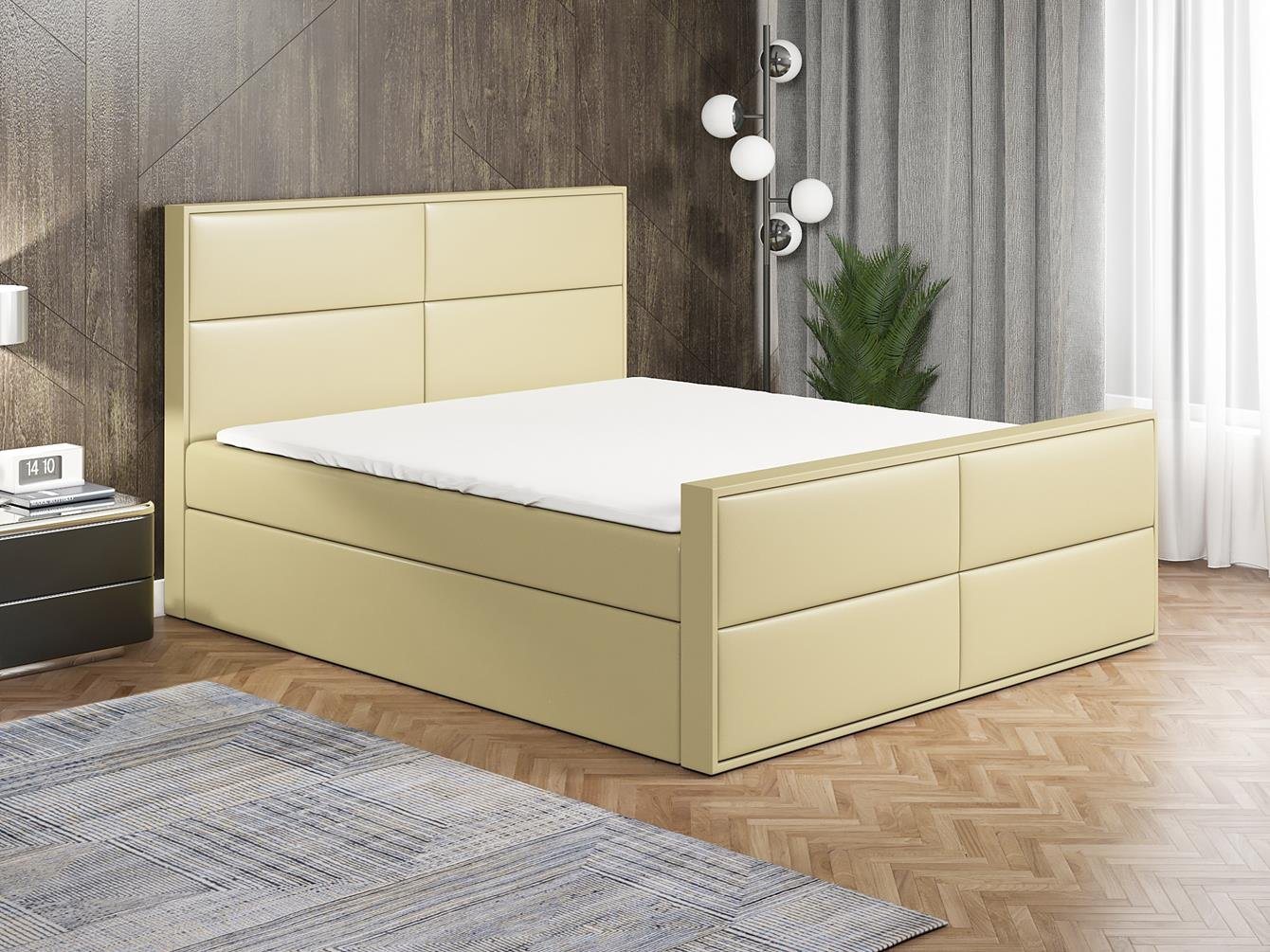 A&J MöbelLand GmbH Boxspringbett HILD mit 2 Bettkästen, Bonell-Matratze und Topper. von A&J MöbelLand GmbH