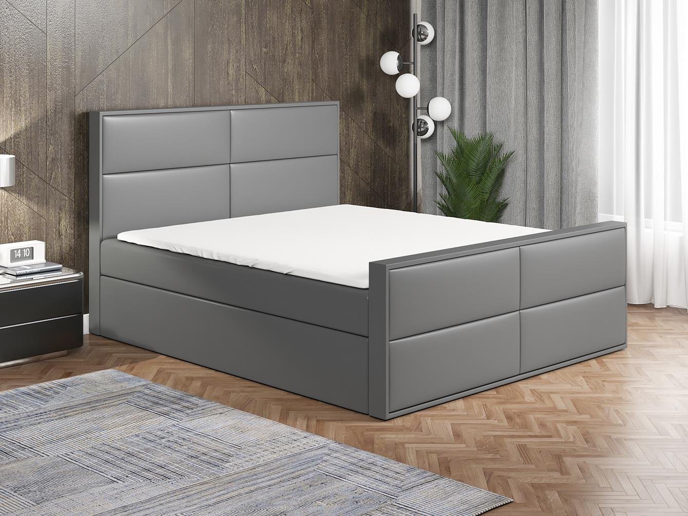 A&J MöbelLand GmbH Boxspringbett HILD mit 2 Bettkästen, Bonell-Matratze und Topper. von A&J MöbelLand GmbH