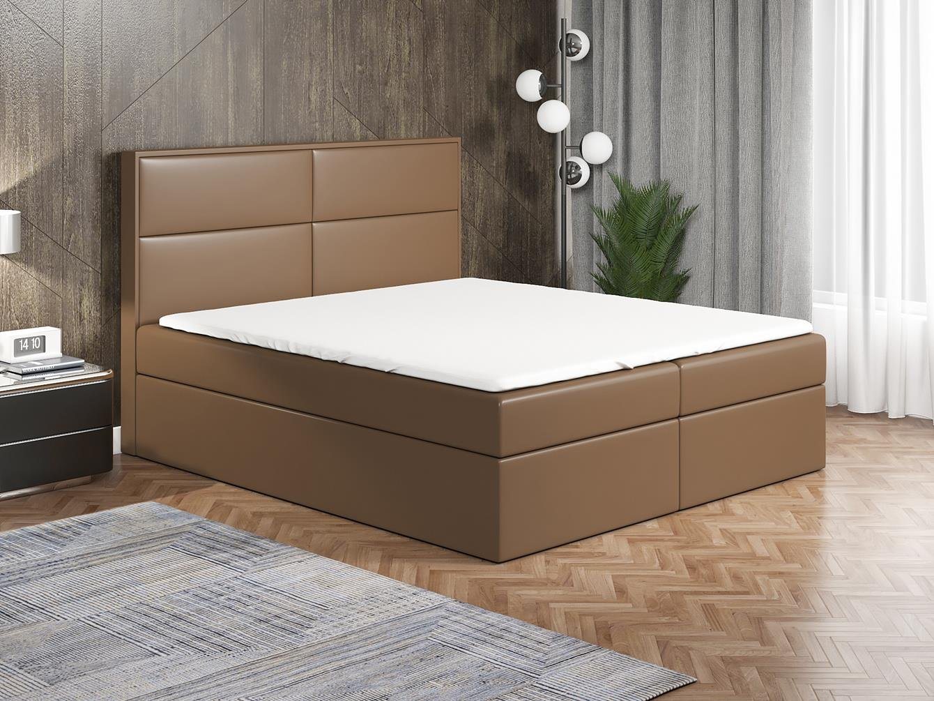 A&J MöbelLand GmbH Boxspringbett HOPP mit 2 Bettkästen, Bonell-Matratze und Topper. von A&J MöbelLand GmbH