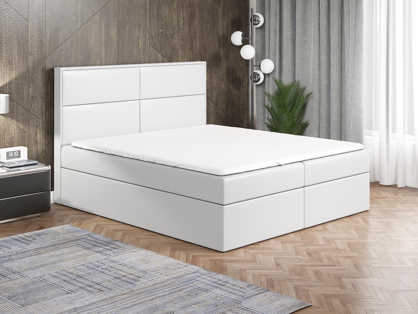 A&J MöbelLand GmbH Boxspringbett HOPP mit 2 Bettkästen, Bonell-Matratze und Topper. von A&J MöbelLand GmbH