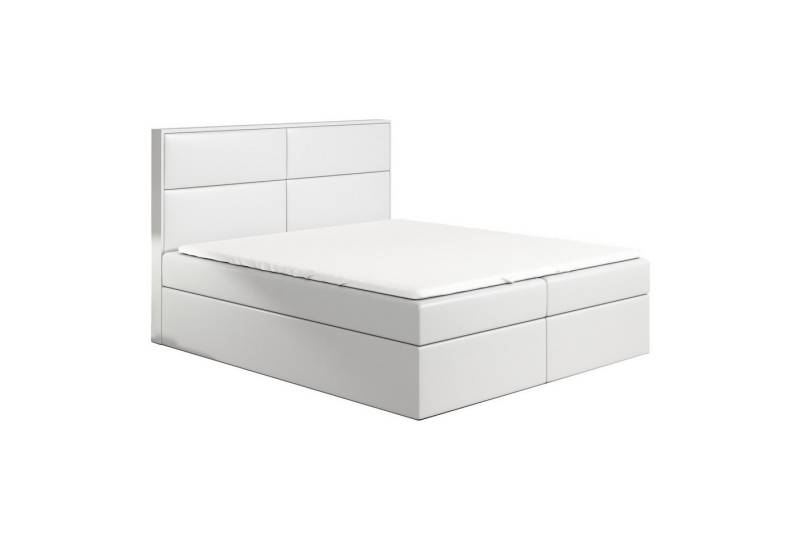 A&J MöbelLand GmbH Boxspringbett HOPP mit Bettkasten, Topper und gepolstertem Kopfteil. (Boxspringbett mit Bettkasten und gepolstertem Kopfteil. Inclusive Topper !, TOP ANGEBOT), Länge 208cm Höhe 106 cm von A&J MöbelLand GmbH