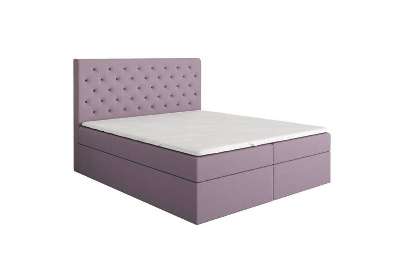 A&J MöbelLand GmbH Boxspringbett HORD mit 2 Bettkästen, Bonell-Matratze und Topper. (Boxspringbett mit Bettkasten und gepolstertem Kopfteil. Inclusive Topper !, TOP ANGEBOT), Länge 208 cm Höhe 106 cm von A&J MöbelLand GmbH