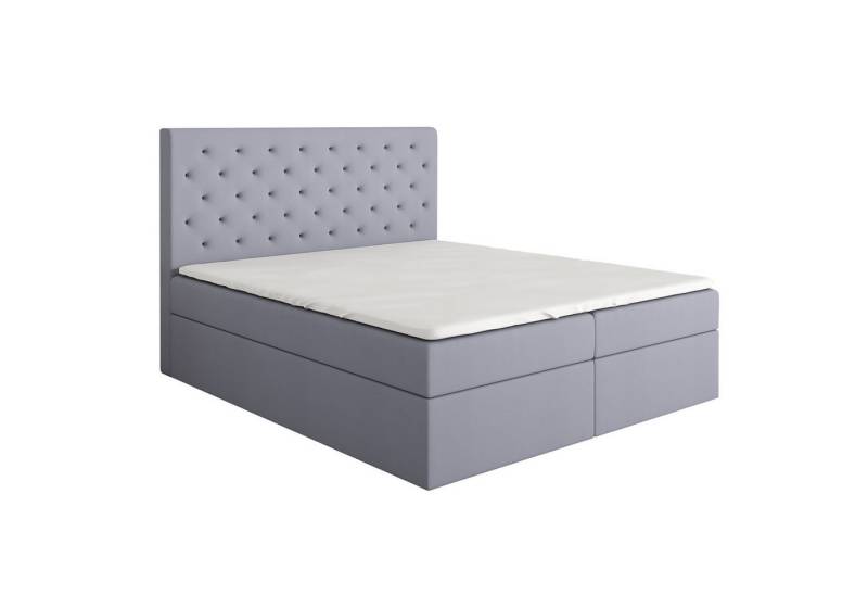 A&J MöbelLand GmbH Boxspringbett HORD mit 2 Bettkästen, Bonell-Matratze und Topper. (Boxspringbett mit Bettkasten und gepolstertem Kopfteil. Inclusive Topper !, TOP ANGEBOT), Länge 208 cm Höhe 106 cm von A&J MöbelLand GmbH