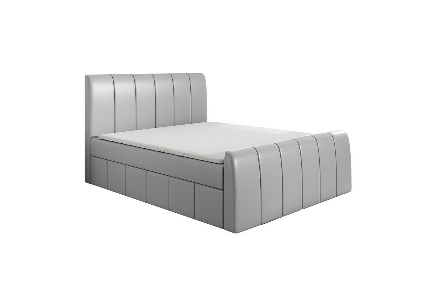 A&J MöbelLand GmbH Boxspringbett JON mit 2 Bettkästen, Bonell-Matratze und Topper. (Boxspringbett mit Bettkasten und gepolstertem Kopfteil. Inclusive Topper!, TOP ANGEBOT), Länge 216 cm Höhe 106 cm von A&J MöbelLand GmbH