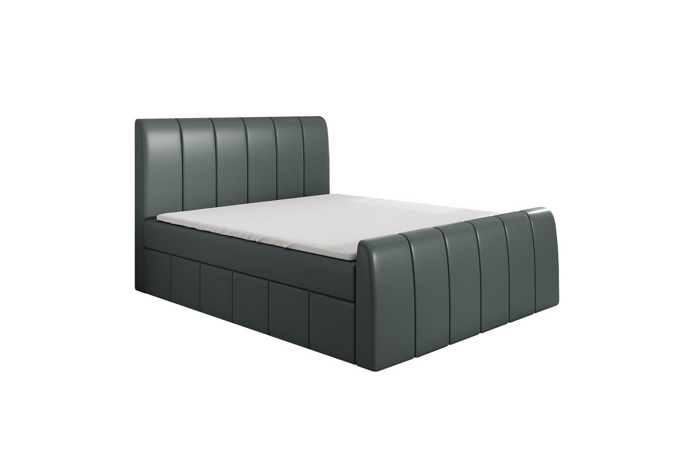 A&J MöbelLand GmbH Boxspringbett JON mit 2 Bettkästen, Bonell-Matratze und Topper. (Boxspringbett mit Bettkasten und gepolstertem Kopfteil. Inclusive Topper!, TOP ANGEBOT), Länge 216 cm Höhe 106 cm von A&J MöbelLand GmbH