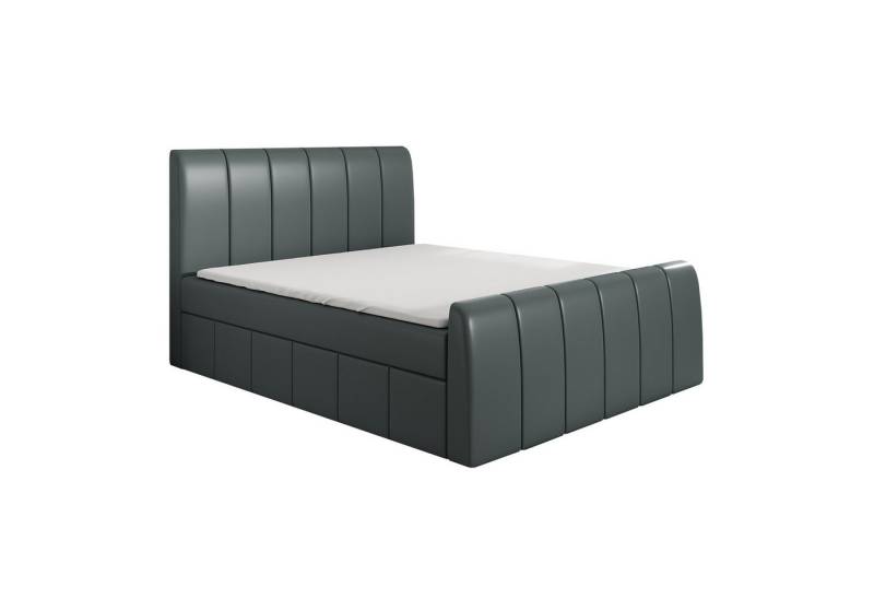 A&J MöbelLand GmbH Boxspringbett JON mit 2 Bettkästen, Bonell-Matratze und Topper. (Boxspringbett mit Bettkasten und gepolstertem Kopfteil. Inclusive Topper!, TOP ANGEBOT), Länge 216 cm Höhe 106 cm von A&J MöbelLand GmbH