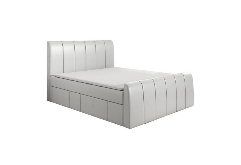 A&J MöbelLand GmbH Boxspringbett JON mit 2 Bettkästen, Bonell-Matratze und Topper. (Boxspringbett mit Bettkasten und gepolstertem Kopfteil. Inclusive Topper!, TOP ANGEBOT), Länge 216 cm Höhe 106 cm von A&J MöbelLand GmbH