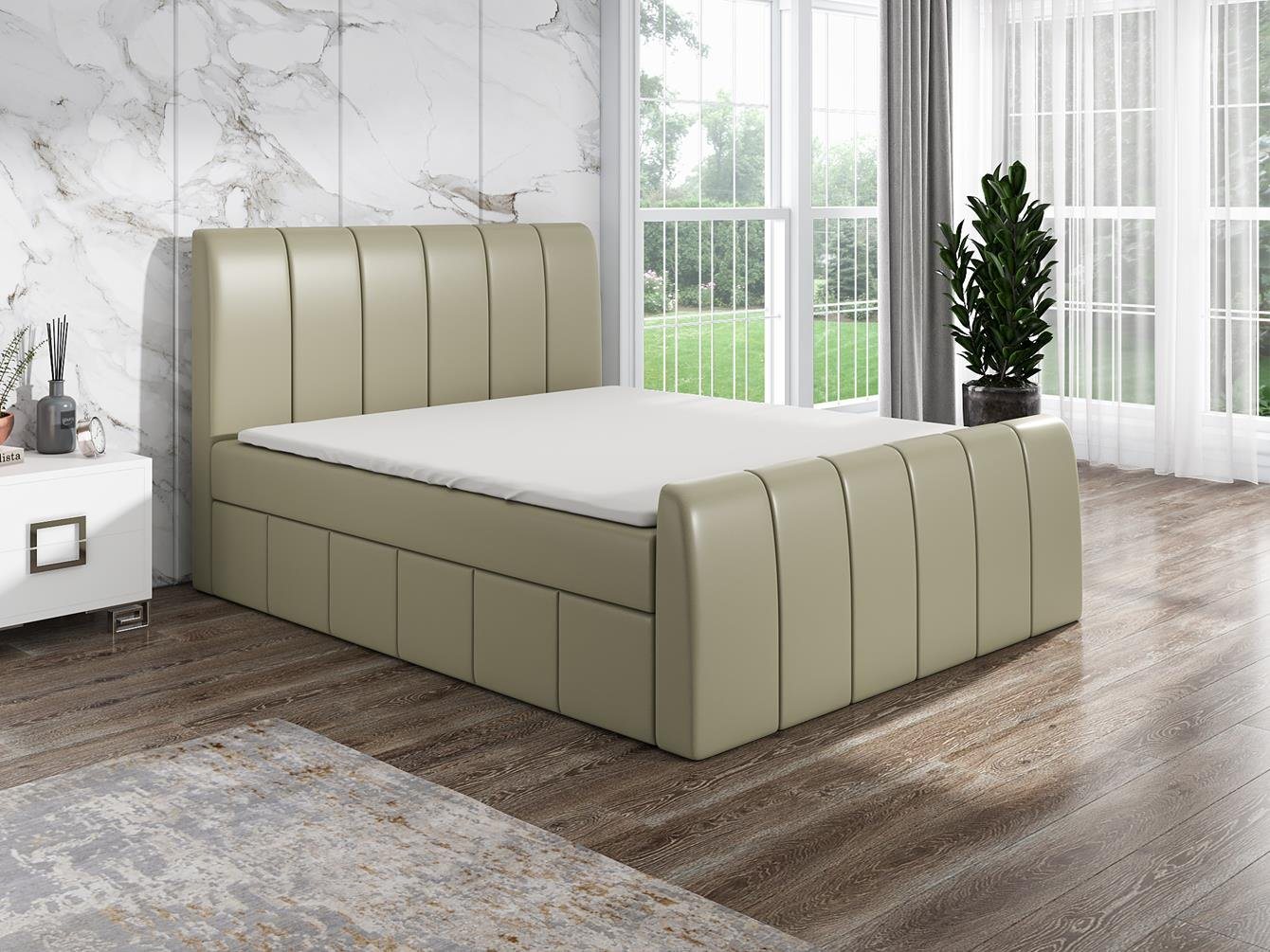 A&J MöbelLand GmbH Boxspringbett JON mit 2 Bettkästen, Bonell-Matratze und Topper. (Boxspringbett mit Bettkasten und gepolstertem Kopfteil. Inclusive Topper!, TOP ANGEBOT), Länge 216 cm Höhe 106 cm A&J MöbelLand GmbH Boxspringbett JON mit 2 Bettkästen, Bonell-Matratze und Topper. (Boxspringbett mit Bettkasten und gepolstertem Kopfteil. Inclusive Topper!, TOP ANGEBOT), Länge 216 cm Höhe 106 cm von A&J MöbelLand GmbH