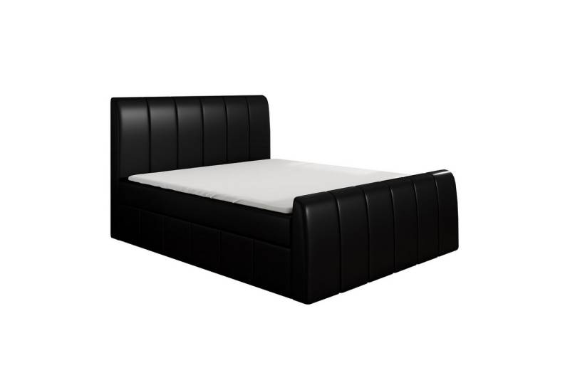A&J MöbelLand GmbH Boxspringbett JON mit 2 Bettkästen, Bonell-Matratze und Topper. (Boxspringbett mit Bettkasten und gepolstertem Kopfteil. Inclusive Topper!, TOP ANGEBOT), Länge 216 cm Höhe 106 cm von A&J MöbelLand GmbH