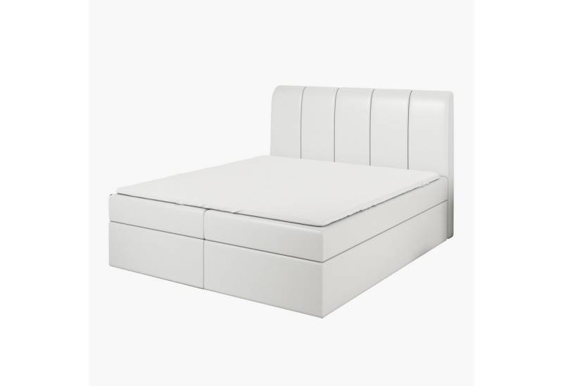 A&J MöbelLand GmbH Boxspringbett KALF mit Bettkasten, Topper und gepolstertem Kopfteil. (Boxspringbett mit Bettkasten und gepolstertem Kopfteil. Inclusive Topper !, TOP ANGEBOT), Länge 208 cm Höhe 106 cm von A&J MöbelLand GmbH