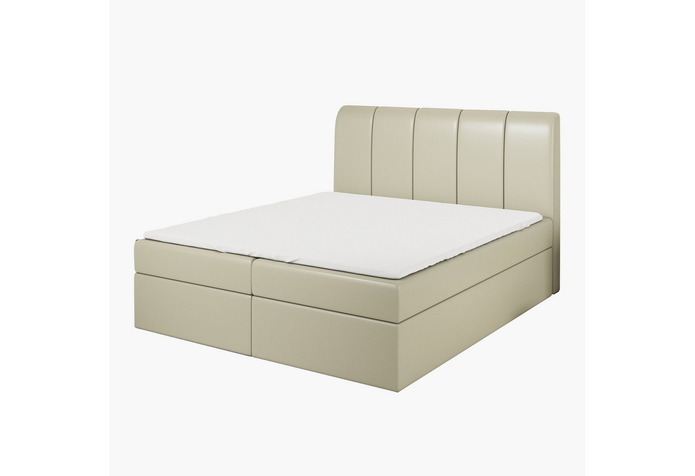 A&J MöbelLand GmbH Boxspringbett KALF mit Bettkasten, Topper und gepolstertem Kopfteil. (Boxspringbett mit Bettkasten und gepolstertem Kopfteil. Inclusive Topper !, TOP ANGEBOT), Länge 208 cm Höhe 106 cm von A&J MöbelLand GmbH