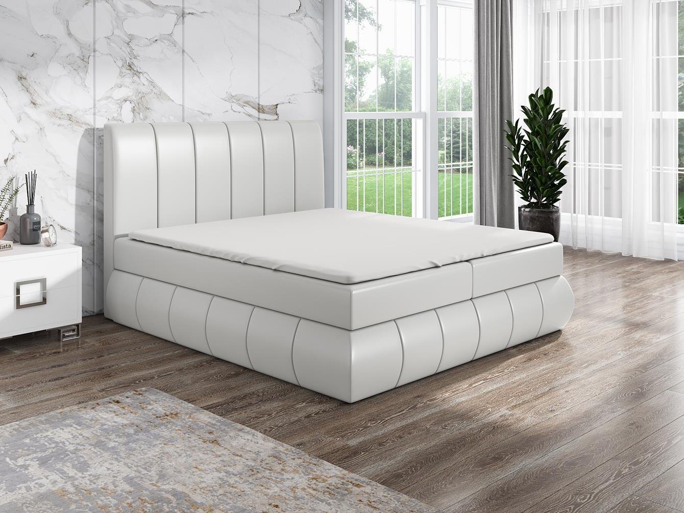 A&J MöbelLand GmbH Boxspringbett KAND mit 2 Bettkästen, Bonell-Matratze und Topper. (Boxspringbett mit Bettkasten und gepolstertem Kopfteil. Inclusive Topper !, TOP ANGEBOT), Länge 208 cm Höhe 106 cm A&J MöbelLand GmbH Boxspringbett KAND mit 2 Bettkästen, Bonell-Matratze und Topper. (Boxspringbett mit Bettkasten und gepolstertem Kopfteil. Inclusive Topper !, TOP ANGEBOT), Länge 208 cm Höhe 106 cm von A&J MöbelLand GmbH