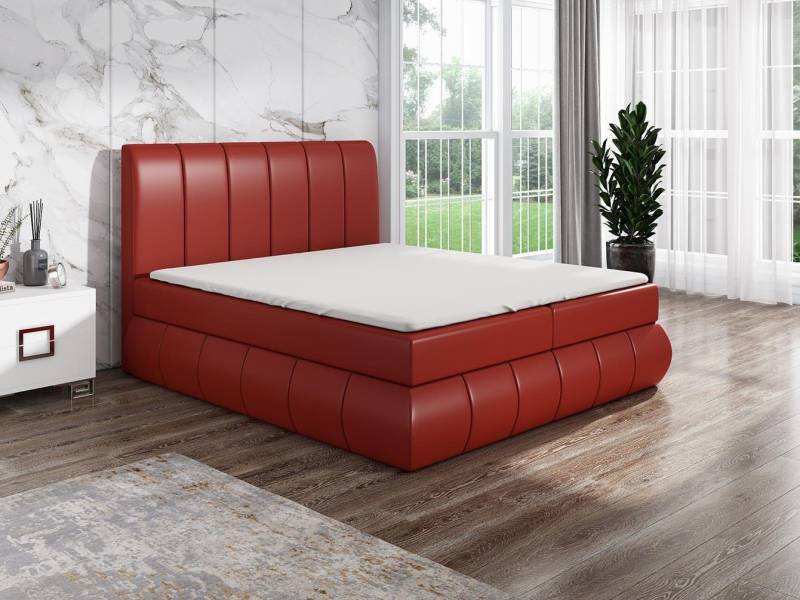 A&J MöbelLand GmbH Boxspringbett KAND mit 2 Bettkästen, Bonell-Matratze und Topper. (Boxspringbett mit Bettkasten und gepolstertem Kopfteil. Inclusive Topper !, TOP ANGEBOT), Länge 208 cm Höhe 106 cm von A&J MöbelLand GmbH