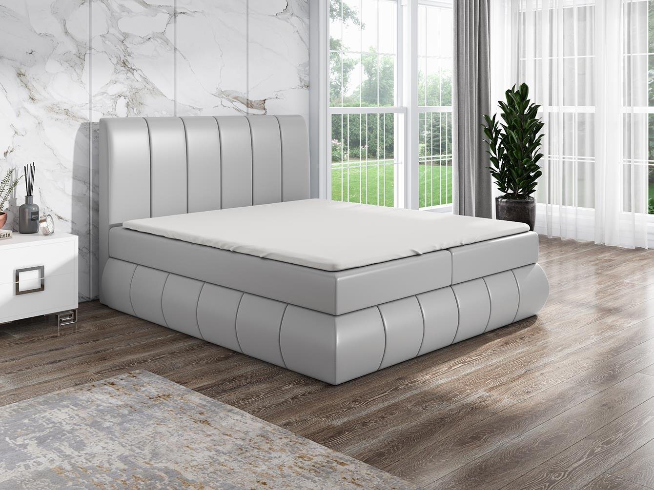A&J MöbelLand GmbH Boxspringbett KAND mit 2 Bettkästen, Bonell-Matratze und Topper. (Boxspringbett mit Bettkasten und gepolstertem Kopfteil. Inclusive Topper !, TOP ANGEBOT), Länge 208 cm Höhe 106 cm A&J MöbelLand GmbH Boxspringbett KAND mit 2 Bettkästen, Bonell-Matratze und Topper. (Boxspringbett mit Bettkasten und gepolstertem Kopfteil. Inclusive Topper !, TOP ANGEBOT), Länge 208 cm Höhe 106 cm von A&J MöbelLand GmbH
